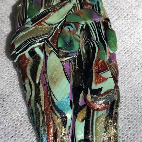 Green Tangles Forest pendant and Earrings - Picture 2 of 4